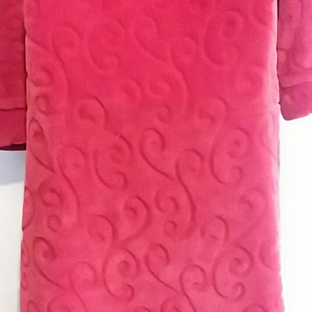 Mixit Red Plush Wrap Robe Swirls Embossed - image 5